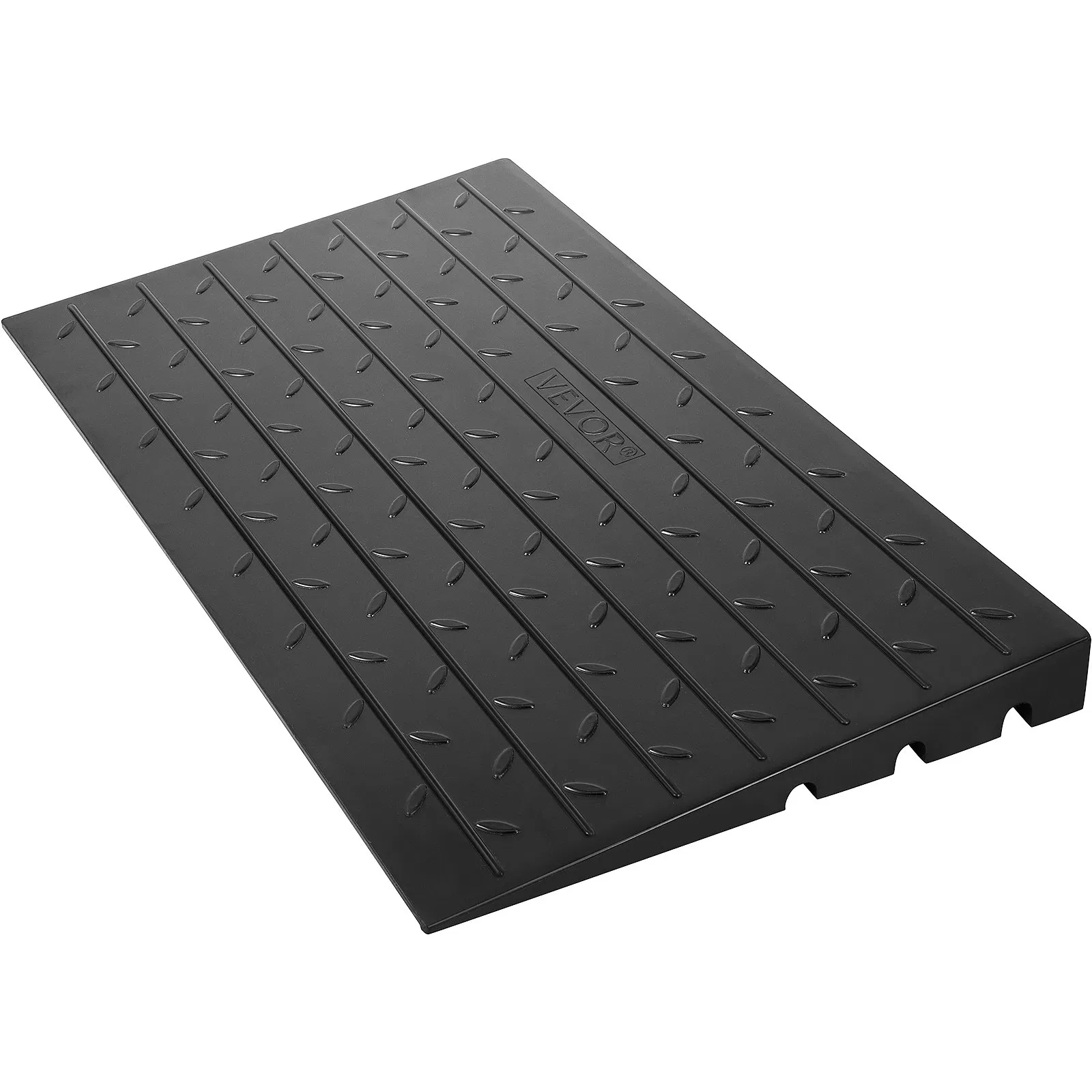 vevor rubber threshold ramp, 2.6" rise threshold ramp doorway, 3 channels cord cover rubber solid threshold ramp, rubber angled entry rated 2202 lbs load capacity for wheelchair and scoote