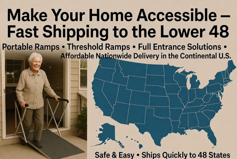 Wheelchair ramps shipped across the lower 48 United States from Easy Home Ramps